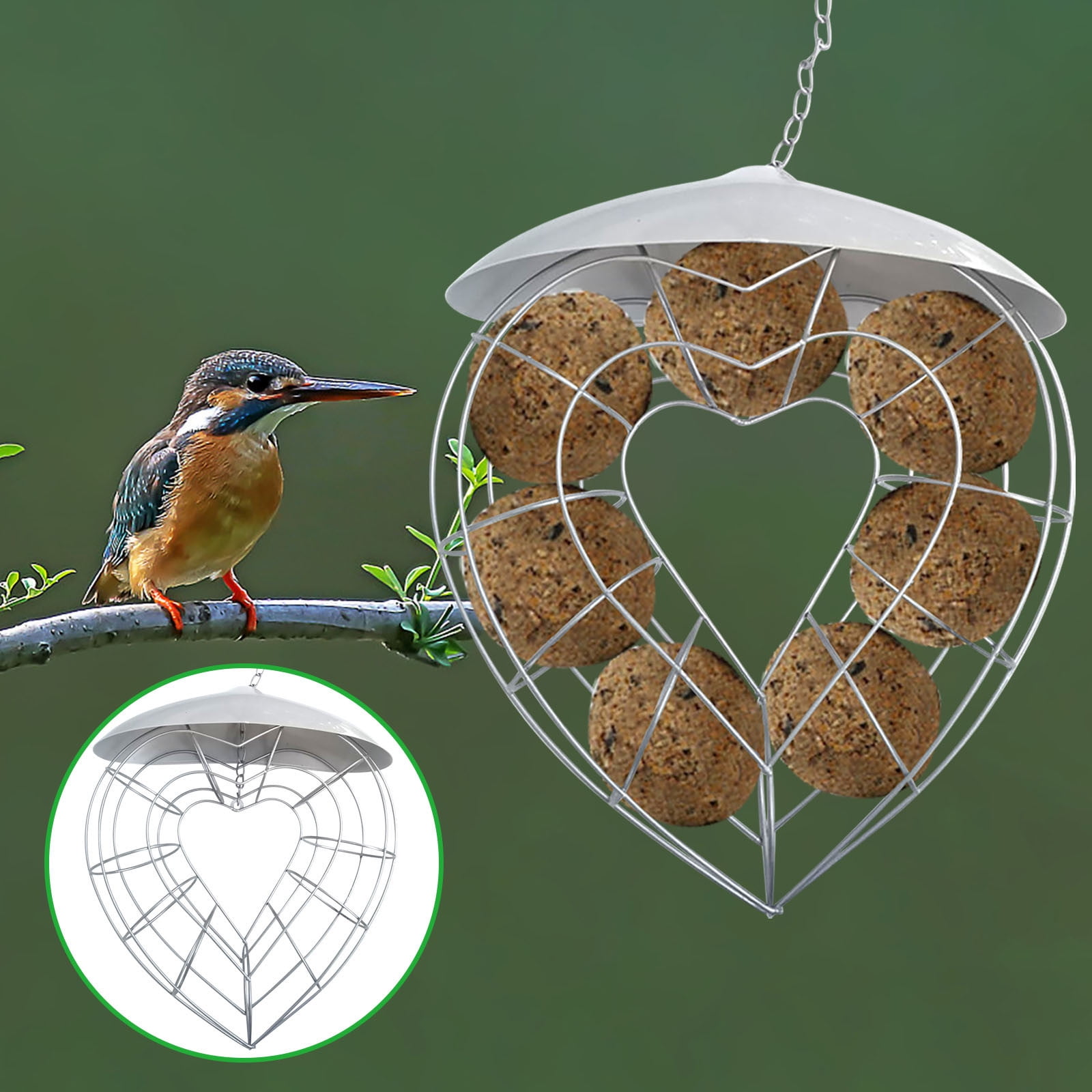 Metal Mesh Bird Feeder, Wild Metal Bird Feeders for Outdoors Hanging