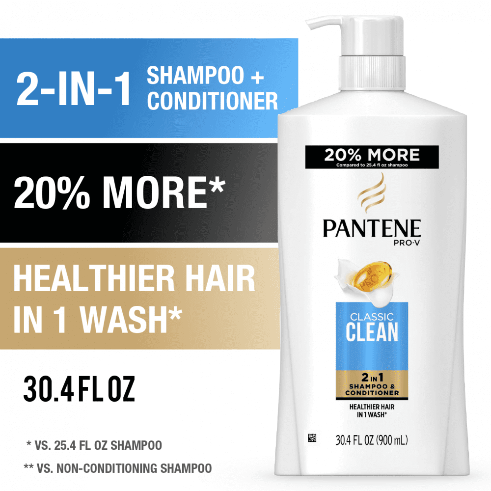 Pantene 2 in 1 Shampoo and Conditioner, Classic Clean, 30.4 fl oz