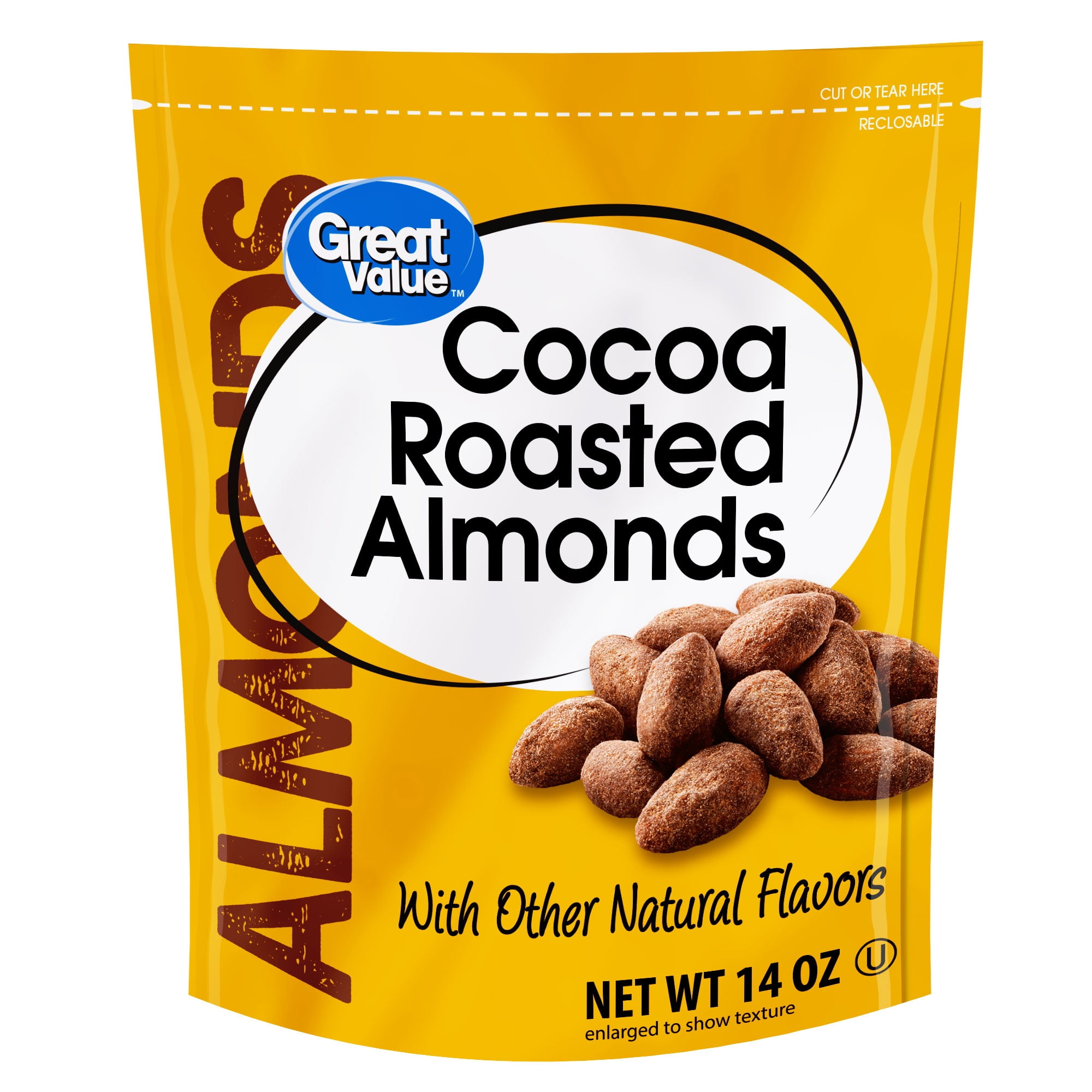 Great Value Cocoa Roasted Almonds with other Natural Flavors, 14 oz