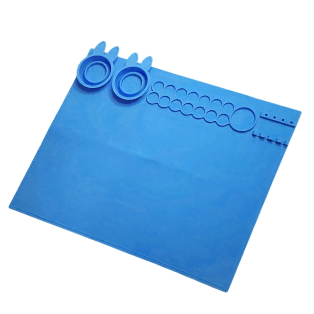 Silicone Drawing Board with 16 Paint Tray, Palette, Cleaning Cup, Pen Holder