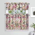 thumbnail image 2 of Vintage Blooming Curtains 36 Inch - 3 Panel Rustic Farmhouse Set with Bohemian Floral Design, Rod Pocket Kitchen Window Treatment Decor, 2 of 6