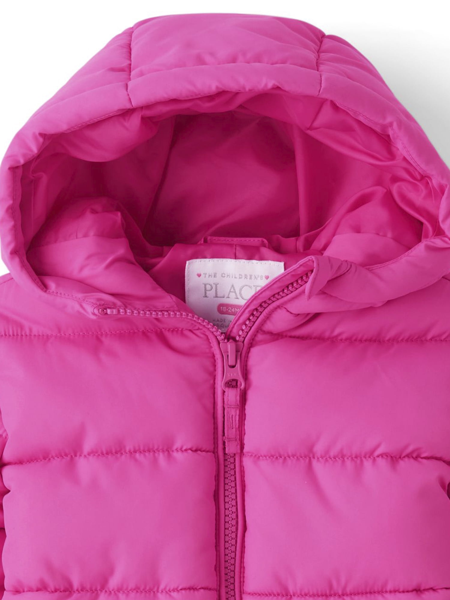 The Children's Place Toddler Girls Hooded Zip-Up Puffer Jacket, Sizes 12M-5T