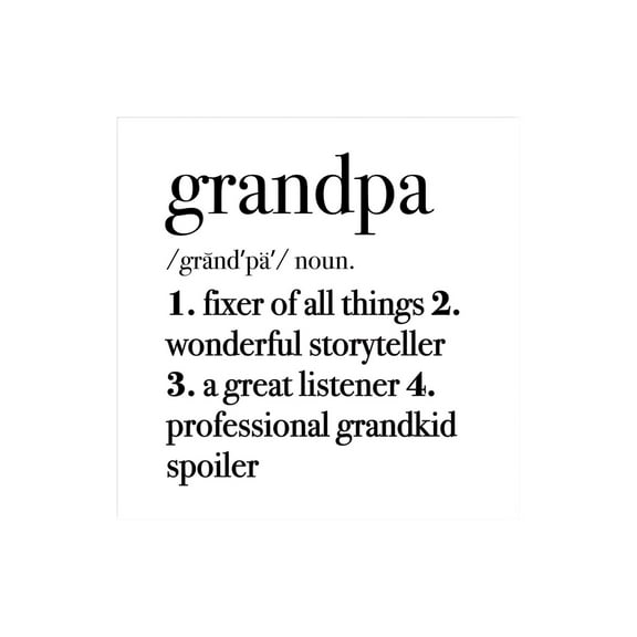 Grandpa Fixer Of Things Black Script 12 x 12 Wood Wall Sign Plaque