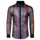 thumbnail image 1 of pstuiky camisas de manga larga para hombre, Camisa blusa informal de manga larga con cuello vuelto y botones de patchwork para hombre tops de invierno para hombre l, 1 of 3