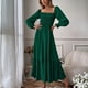 thumbnail image 2 of Vestidos Para Mujer Casual Maxi Vestidos Moda Manga Larga Pulóver Cuello Cuadrado Manga Larga Volante Cintura Alta Vestido Odeerbi  ODB138999, 2 of 6