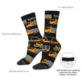 thumbnail image 4 of KLL Yellow Excavator Print Cool Socks Men's Women's Crew Socks Funny Crazy Novelty Stockings, 4 of 6