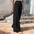 thumbnail image 6 of Besolor Womens Casual Wide Leg Pants Flowy Elastic Drawstring Waist Palazzo Pants Lightweight Loose Summer Trousers, 6 of 7