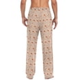 thumbnail image 2 of Orange Flower Pattern Mens Pajama Pant Sleep and Lounge Bottons with Pockets, 2 of 7