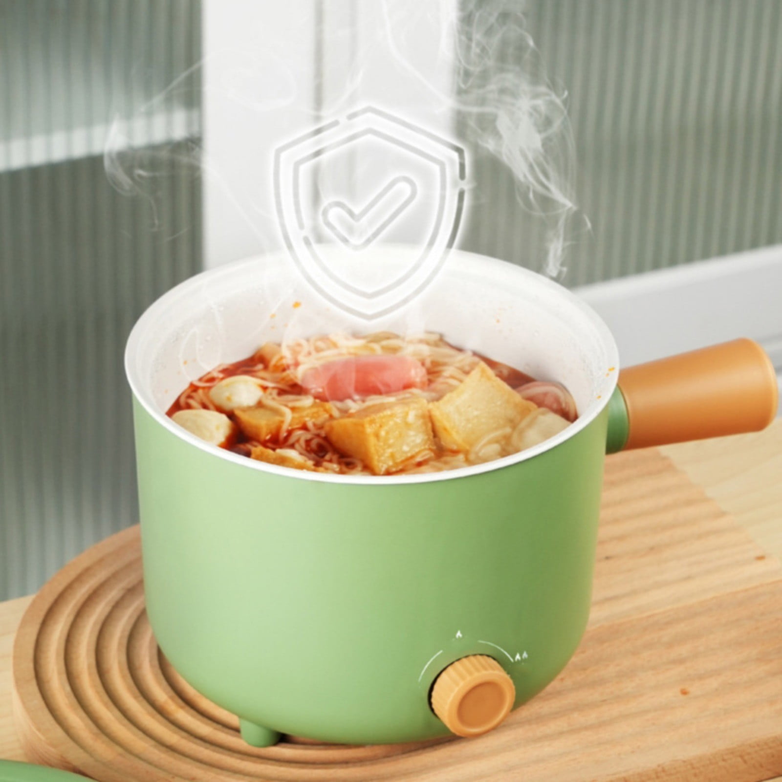 Electric Cooking Pot Multifunctional Non Stick Electric Cooking Pot 2 Gear Mini Hot Pot Cooker With Handle Electric Hot Pot Suitable For Dorm Small Families Apartments Hotel