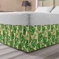 thumbnail image 1 of Exotic Bed Skirt, Tropical Monstera Silhouettes on a Geometric Background, Elastic Bedskirt Dust Ruffle Wrap Around for Bedding Decor, 4 Sizes, Fern Green Mustard, by Ambesonne, 1 of 2