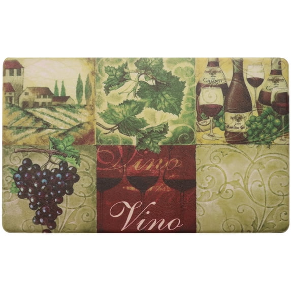 Home Sweet Home Anti Fatigue Kitchen Floor Mat - Non Slip Foam Comfort Standing Mat with Stain & Water Resistant Surface (Vino, 18" W x 30" L)