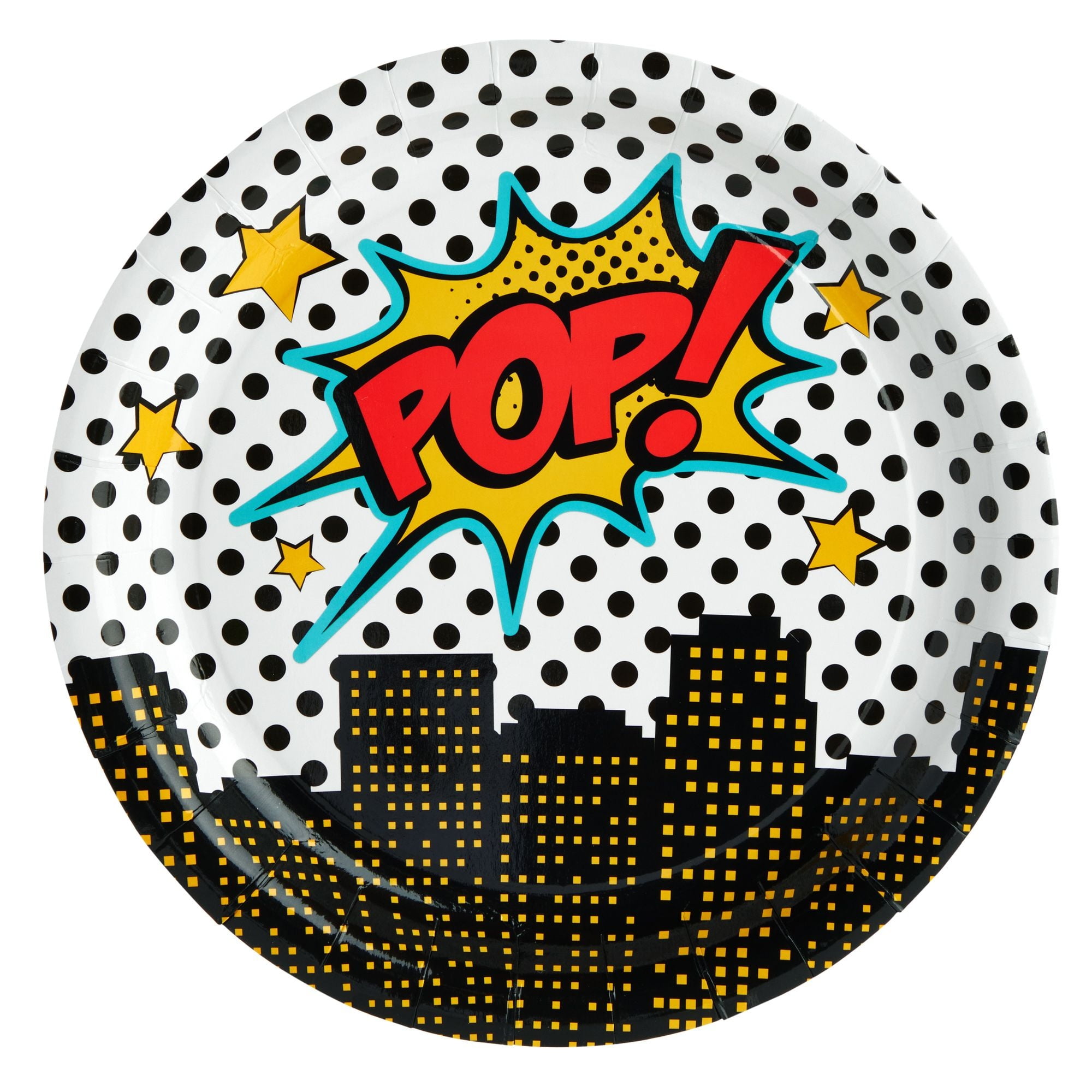 Yum Paper Plates - Pop Art Superhero Party – thepartyville
