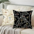 thumbnail image 2 of Set of 2 Ladybug Leaf Birds Pillow Covers 18x18 Inch Spring Trees Leaves Hummingbird Throw Pillow Cases Spring Summer Farmhouse Decoration Cushion Cover Cotton Linen, Black White, 2 of 6