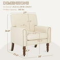 thumbnail image 3 of Dycanpo Linen Fabric Accent Chairs Set of 2, Mid Century Upholstered, for Living Room, Beige, 3 of 7