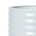 thumbnail image 3 of Ribbed Metal Planter Pot With 4-Leg Black Metal Base - White - 14.75"H x 11.75"W, 3 of 4