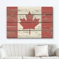 thumbnail image 2 of wall26 Canvas Print Wall Art Canadian Flag on Vintage Retro Wood Panels Pop Culture Cultural Digital Art Modern Art Traditional Colorful for Living Room, Bedroom, Office - 16"x24", 2 of 5