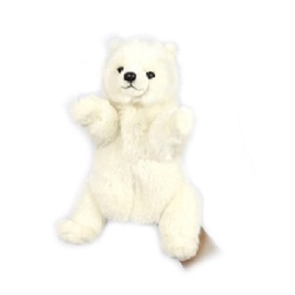 Handcrafted Cuddlers Set of 3 Handcrafted Polar Bear Cub Hand Puppet Stuffed Animals 12"
