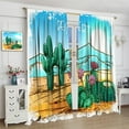 thumbnail image 4 of Cactus Decorative Curtains, Tropical Plant Cactus in Western Desert,for Kids Boys Bedroom Living Room Colorful Curtains, 2 Panel Set,42X63 Inch, 4 of 6