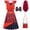 Red, variant on Halloween Costumes Rise of Red Cosplay 5Pcs, Top, Skirt, Handbag, Gloves and Wig Outfit, Full Dress-Up for Anime Themed Party Events