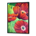thumbnail image 3 of Designart 'Red Blossoming Poppies Over Wild Green V' Traditional Framed Canvas Wall Art Print, 3 of 5
