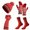 Red, variant on KANG Winter Adult Men's And Women's Knitted Scarf Warm Christmas Hat Scarf Gloves And Socks Four Piece Set
