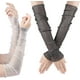 thumbnail image 1 of 2 pares de guantes largos de encaje ultrafinos para mujer, protección solar contra rayos UV, mangas de protección solar de tul de malla refrescante, 1 of 5