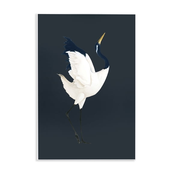 Stupell Industries Transitional Crane Bird Facing Right Wall Plaque Art, 10 x 15, by Grace Popp