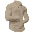 thumbnail image 4 of TAGOLD Men Fall Winter Sweater Tops,Men Fashion Solid Color Half Zipper Long Sleeve Stand Up Collar Blouse Shirt Top, 4 of 5