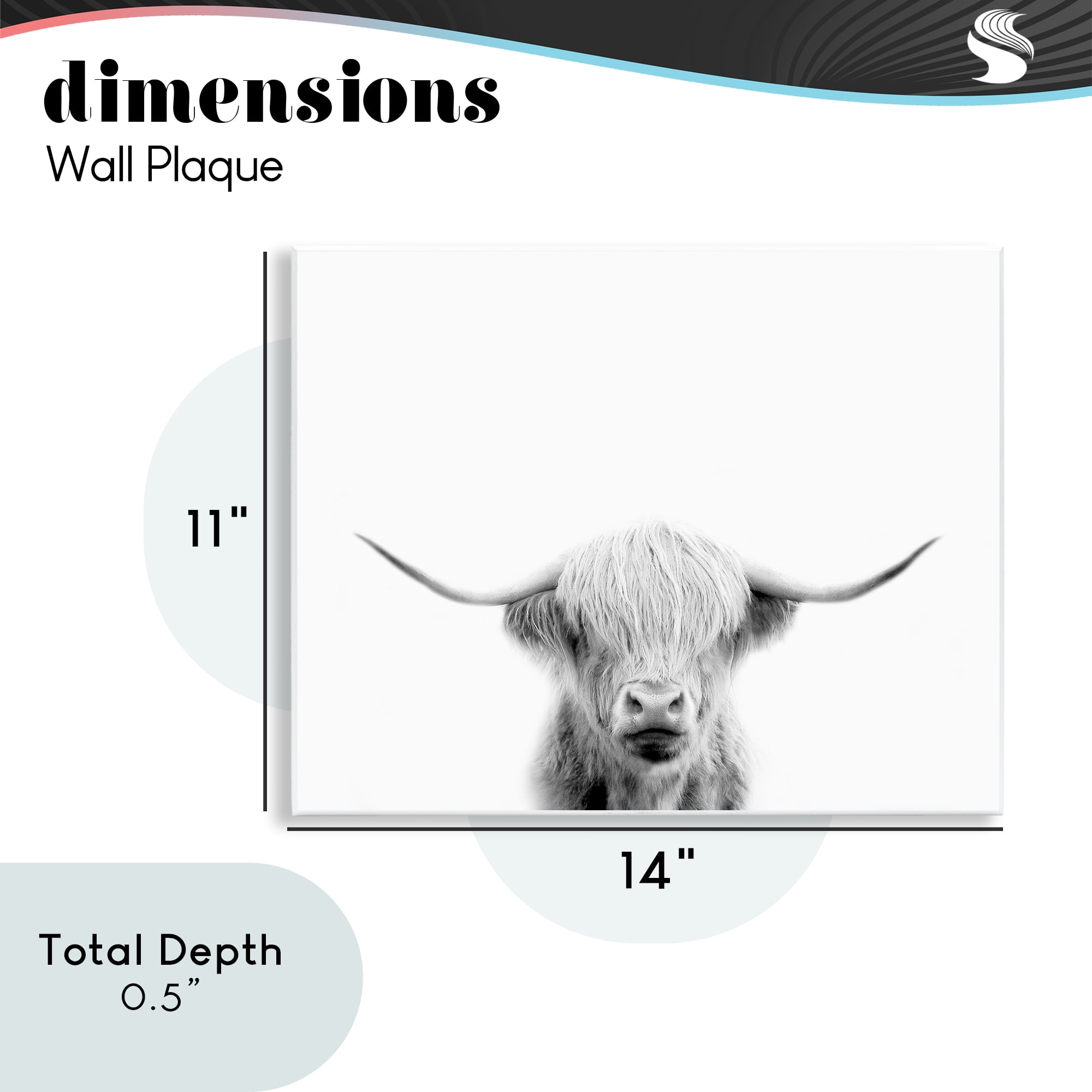 Stupell Industries Scottish Cow Portrait Wall Plaque Art, design by Leah Straatsma