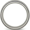 thumbnail image 2 of Titanium With Blue Triple Groove 8mm Polished Band (Size 8) Made In United States tb416-8, 2 of 5