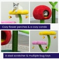 thumbnail image 6 of Catry Mushroom Flower Cat Tree with Hammock, Replaceable Sisal Scratching Post, Fruit Hideaway Condo, 6 of 9