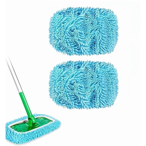 Reusable Mop Pads, Washable Microfiber Chenille Mop Replacement Covers for Multi Floor Surface Wet & Dry Cleaning