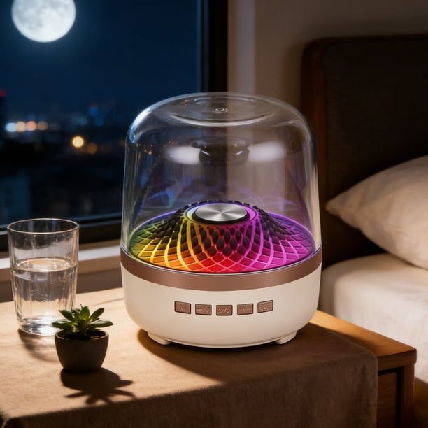 Altavoz Bluetooth inalámbrico, altavoz pequeño transparente, altavoz ambiental portátil, altavoz Bluetooth de plástico.