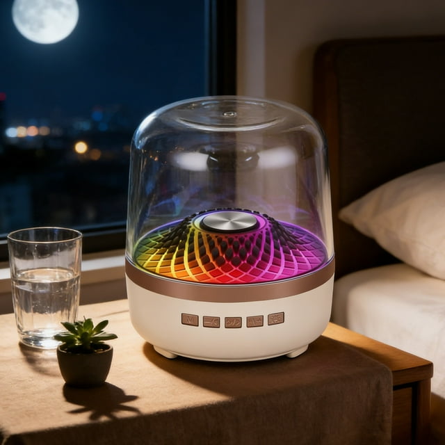Altavoz Bluetooth inalámbrico, altavoz pequeño transparente, altavoz ambiental portátil, altavoz Bluetooth de plástico.