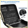 thumbnail image 4 of Woodland Equipment Printed Zipper Binder with Handle&Shoulder Strap 2 inch 3 Ring 500+300 Sheet Capacity File Folder Organizer, 4 of 8