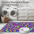 thumbnail image 5 of ODIKA 6'x9' Machine Washable Non-Slip Area Rug, Vibrant Whimsical Color Splash with Spiral Motifs High Traffic Rug with Pad, Pink, 396137, 5 of 8