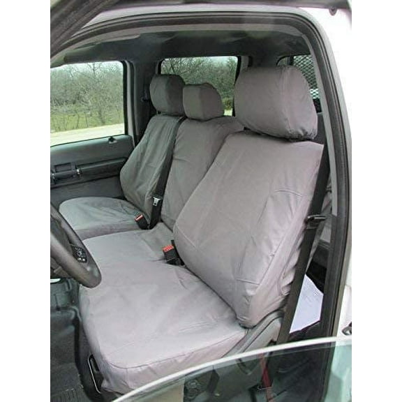 FD81 2013-2015 Ford F250-F550 Exact Fit Seat Covers for 2 row benches. In Gray Endura