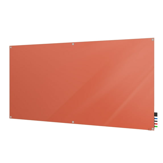 HMYSN48PH Ghent Glassboards Harmony Markerboard Square Corners Glass Whiteboard 4'H x 8'W, Peach