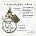 thumbnail image 3 of Grandfather Wedding Bouquet Charm Grandpa Beside Me Memorial White Bronze Jewel Frame, 3 of 9