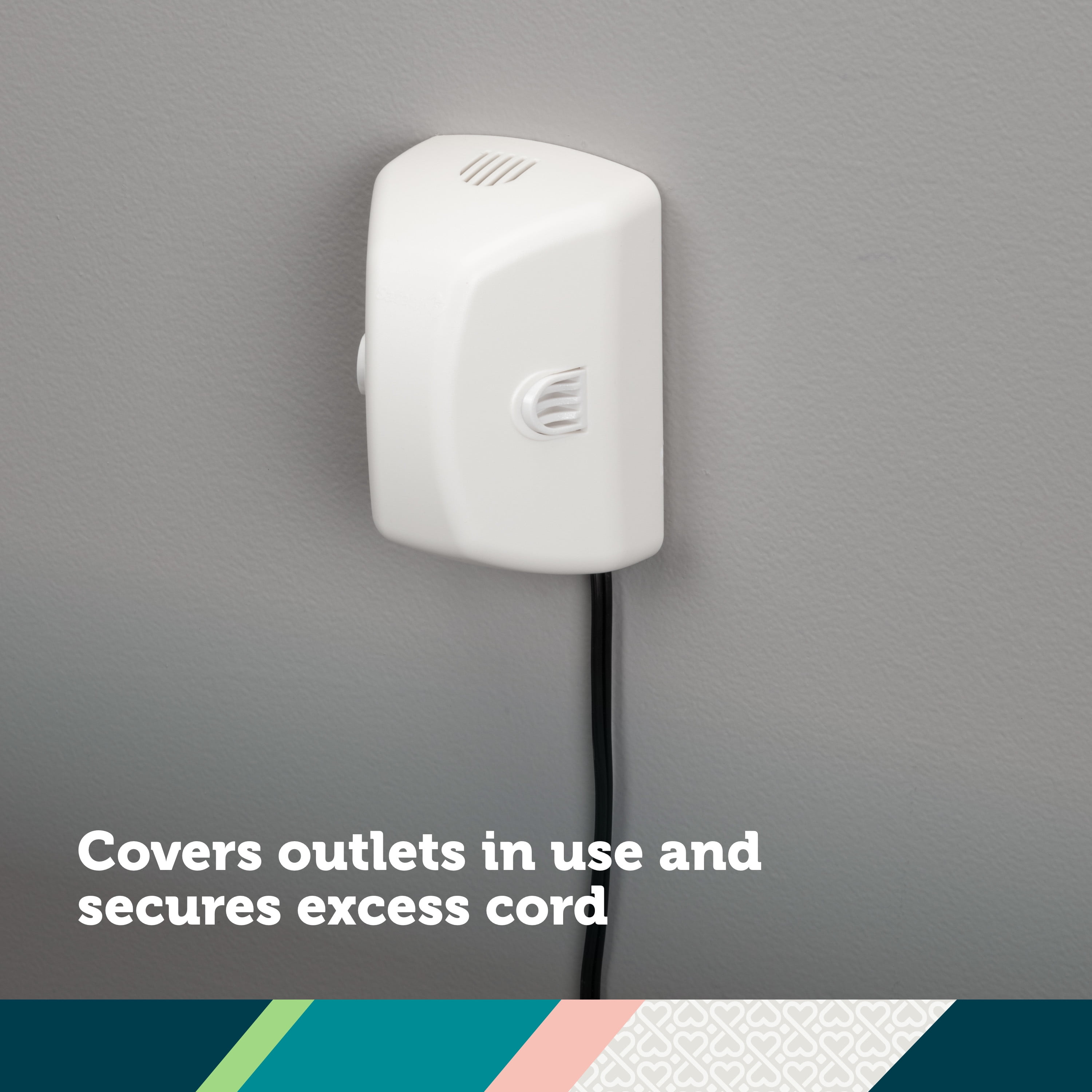 Safety 1st Outlet Cover with Cord Shortener, White, Toddler