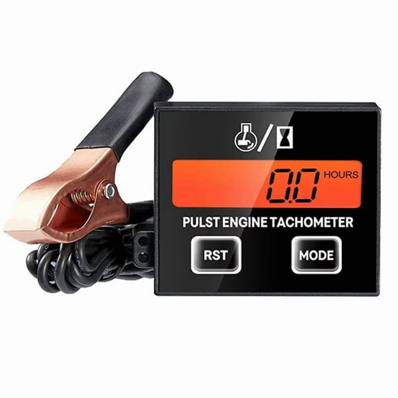 Motorcycle Tachometer Gauge Hour Meter RPM LCD Display for ATV Lawn Mower Gasoline Engine Spark Plugs Waterproof,1 * Motorcycle Tachometer Gauge,Black