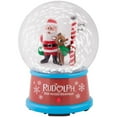 thumbnail image 1 of Snow Globe-4.5"-Rudolph and Santa w/North Pole Sign-Rudolph, 1 of 3