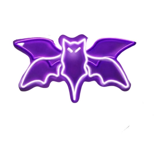 TanSiDing Halloween Neon Light Bat Shaped LED Wall Decor Gothic Style Hanging Lamp for Witchy Themed Celebrations Party Home Bar Window Display