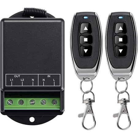 

BOLS Dual Wireless Remote Control Switch 90V-220V/10A Relay Radio Frequency Switch Instruments Water Pump Lighting Garage Doors and Electrical Equipment 328 feet Long Distance