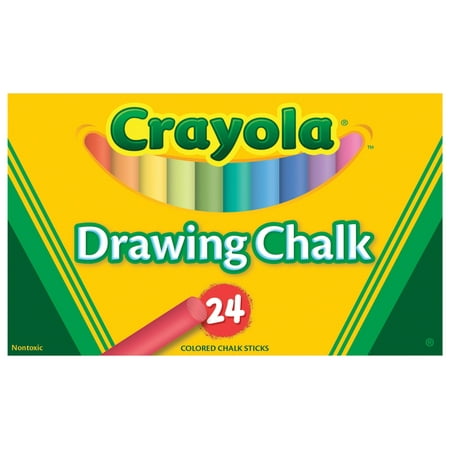 Crayola Non-Toxic Drawing Chalk, Assorted Colors, Pack of 24