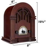 ClearClick Retro AM/FM Radio with Bluetooth - Classic Wooden Vintage Retro Style Speaker