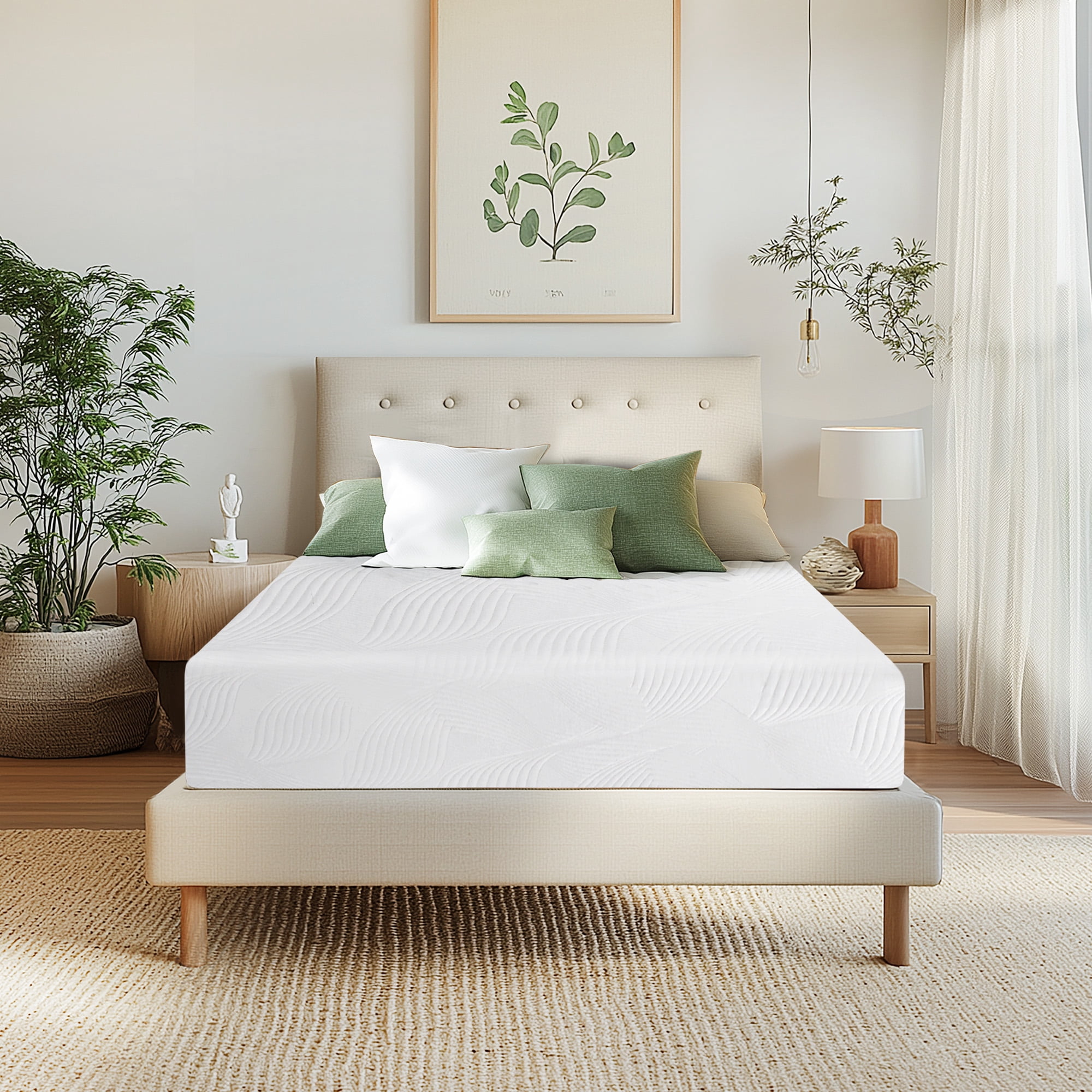 Soges 10 inch Full Size Memory Foam Mattress with Removable Washable Mattress Cover, Medium Firm Gel Memory Foam Mattress for Pressure Relief, Fiberglass Free Mattress in a Box, CertiPUR-US