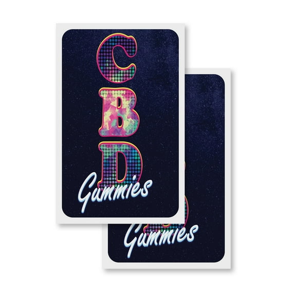 CDB Gummies (2-PACK) 24" x 36" Vinyl Decals | Sign Insert Peel & Stick Decals Stickers Window Signs