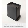 thumbnail image 5 of Yamazaki Home Airtight Rolling Trash Can, Black, Polypropylene, 6.6 gallons, 25 liters, Lid, Wheels, Minimal Assembly, 5 of 7