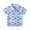 Blue, variant on ShiShine Toddler Boys Button Down Dress Shirts Cute Print Short Sleeve Turndown Collar Shirt Blouses Size 1-10T